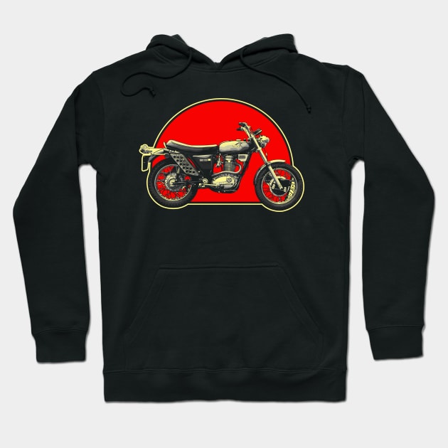 BSA B50 1971 Retro Red Circle Motorcycle Hoodie by Skye Bahringer